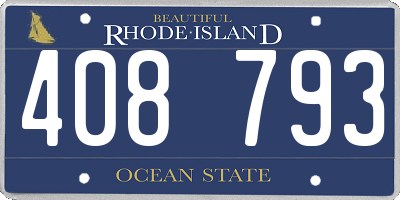 RI license plate 408793
