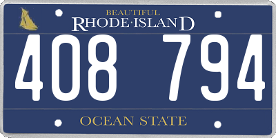 RI license plate 408794