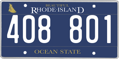 RI license plate 408801