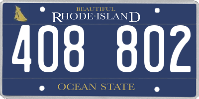 RI license plate 408802