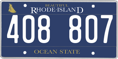 RI license plate 408807