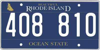 RI license plate 408810