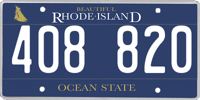 RI license plate 408820