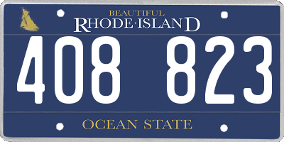 RI license plate 408823