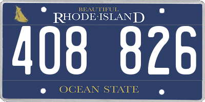 RI license plate 408826