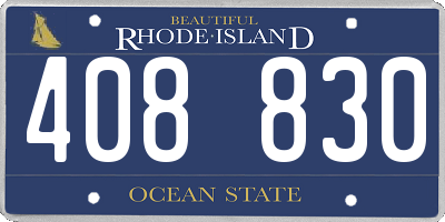 RI license plate 408830