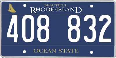 RI license plate 408832