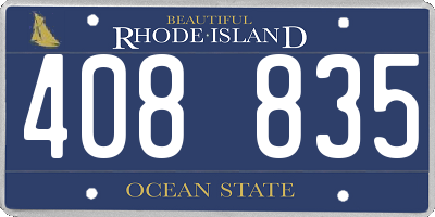 RI license plate 408835