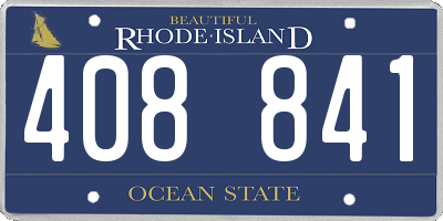 RI license plate 408841