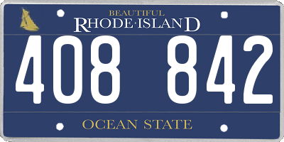 RI license plate 408842