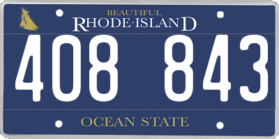 RI license plate 408843
