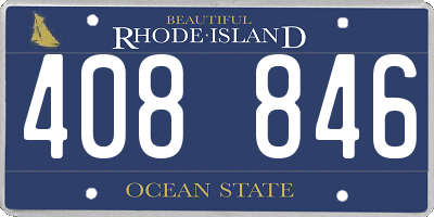 RI license plate 408846