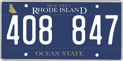 RI license plate 408847
