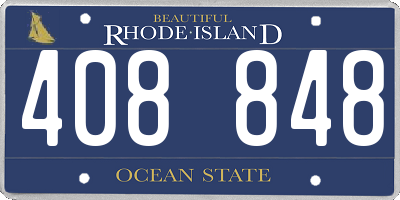 RI license plate 408848