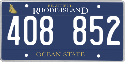 RI license plate 408852