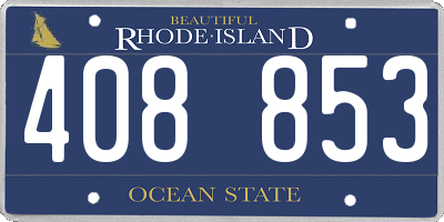 RI license plate 408853