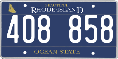 RI license plate 408858