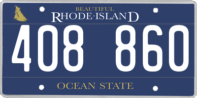 RI license plate 408860