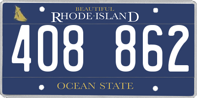 RI license plate 408862