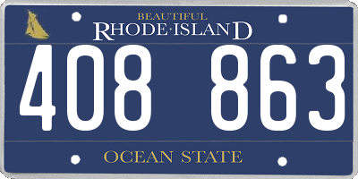 RI license plate 408863