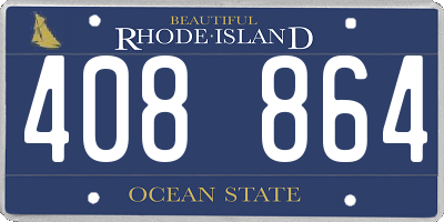 RI license plate 408864