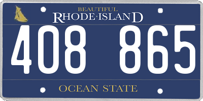 RI license plate 408865