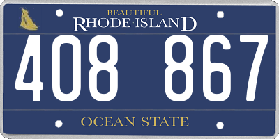 RI license plate 408867