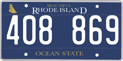 RI license plate 408869