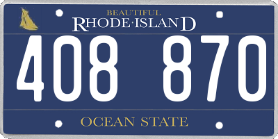 RI license plate 408870