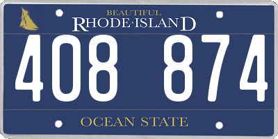 RI license plate 408874