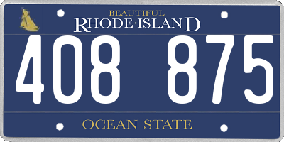 RI license plate 408875
