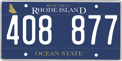 RI license plate 408877