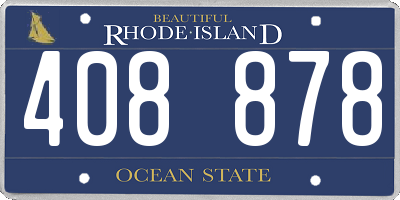 RI license plate 408878