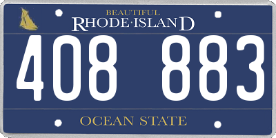 RI license plate 408883