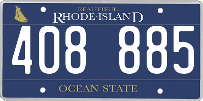 RI license plate 408885