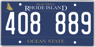 RI license plate 408889