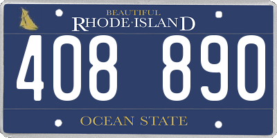 RI license plate 408890