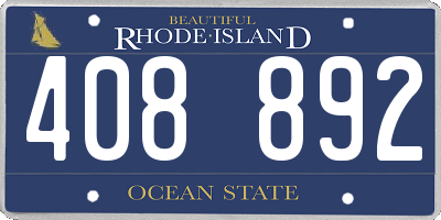 RI license plate 408892