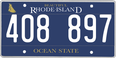 RI license plate 408897