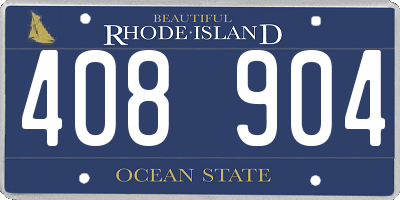 RI license plate 408904