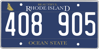 RI license plate 408905