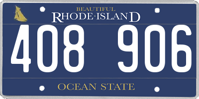 RI license plate 408906