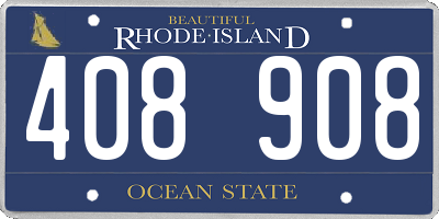 RI license plate 408908