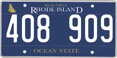 RI license plate 408909