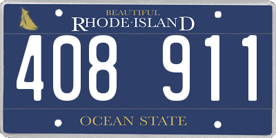 RI license plate 408911