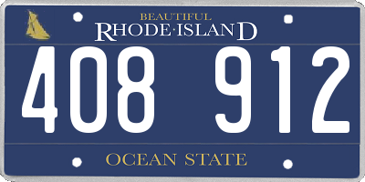 RI license plate 408912