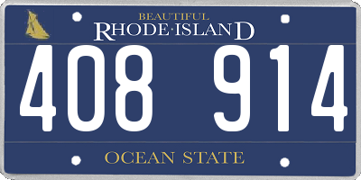 RI license plate 408914