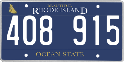 RI license plate 408915