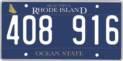 RI license plate 408916
