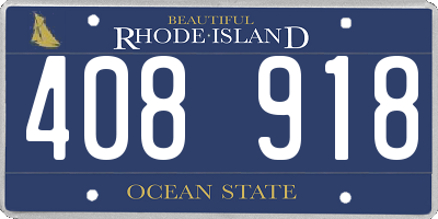 RI license plate 408918